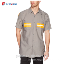 Customized Supplier Wholesale Security Workwear Reflective Tape Uniform Short Sleeve Hi-vis Working Shirt